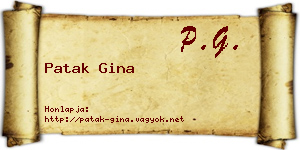 Patak Gina névjegykártya